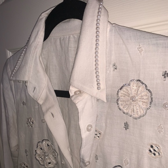Custom-made embellished button-up dress shirt - Picture 7 of 8